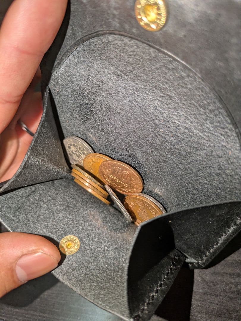 イタリアンレザー マネークリップ式 コンパクトウォレット 総手縫い ハンドメイド