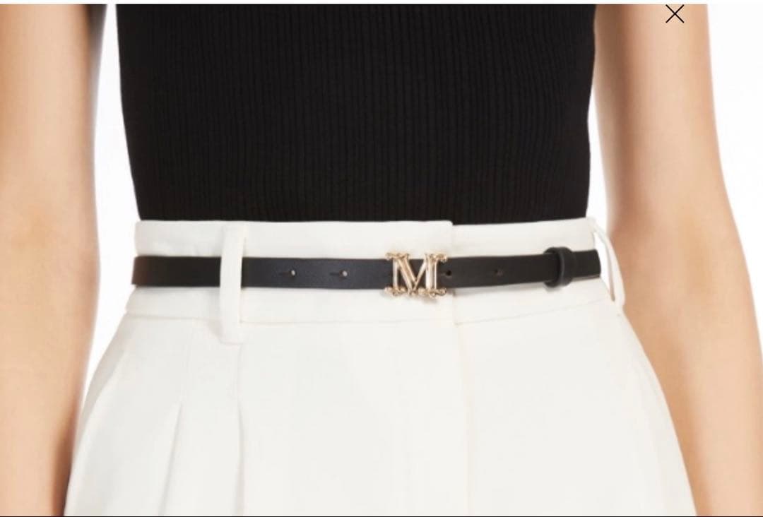 [Mグラツィアータ] カーフレザー ベルト - Black