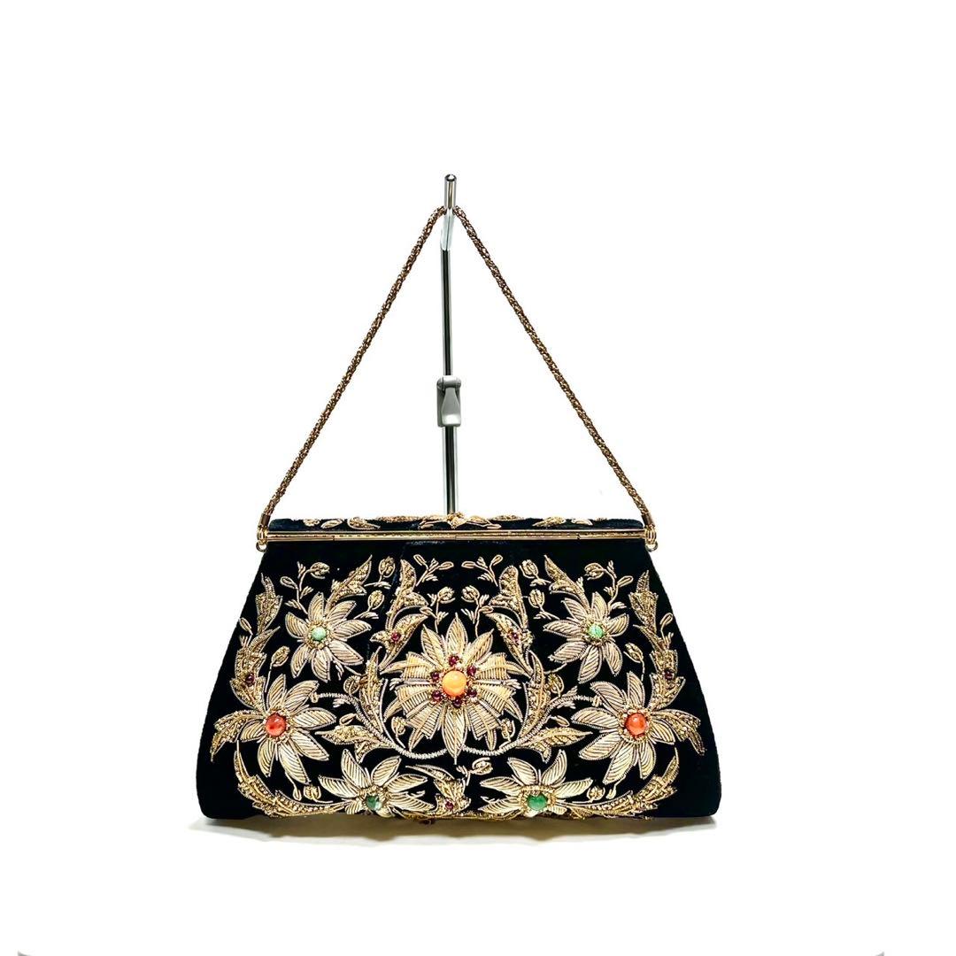 【美品】LUMY はしもと ルミー/皇室御用達/ ハンドバッグ ビーズバッグ