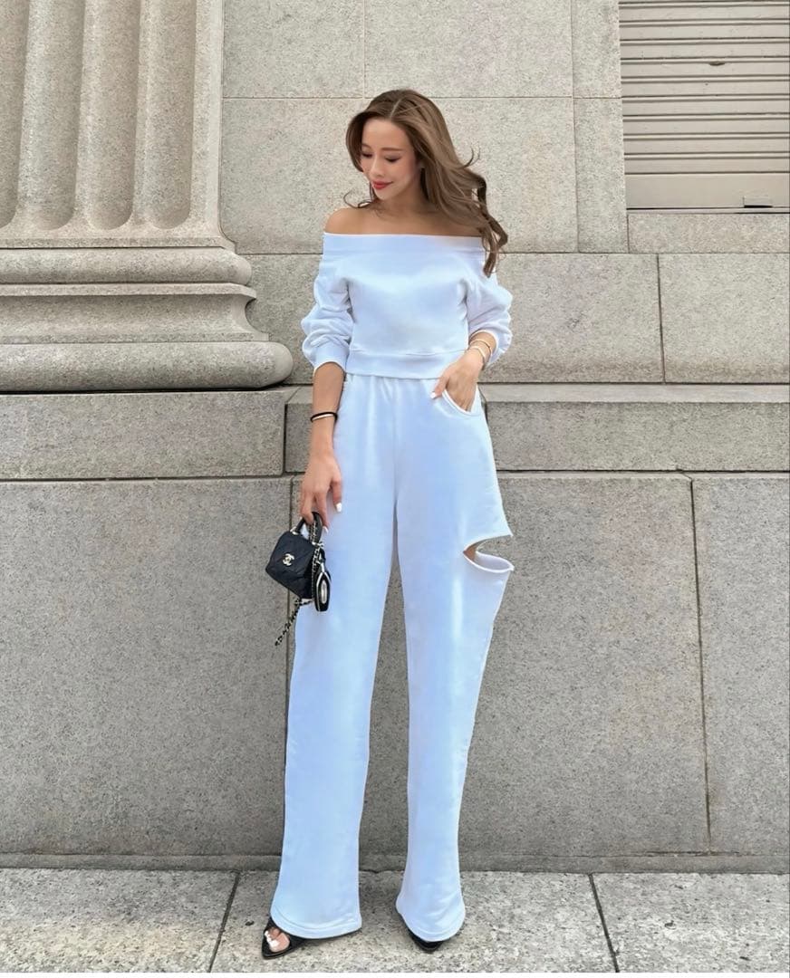 ESMOK SWEATPANTS ホワイト スウェットパンツ Sサイズ