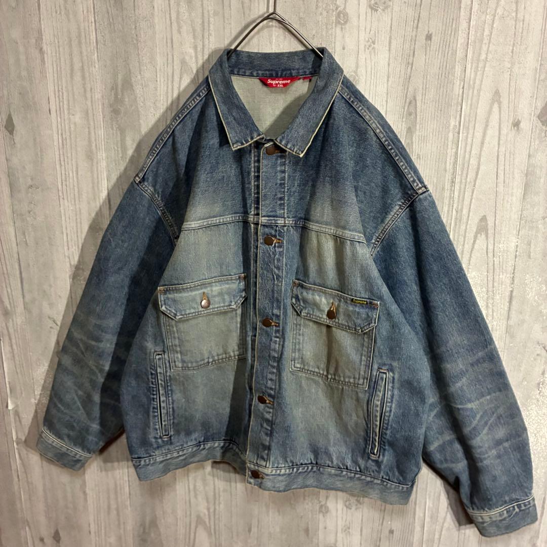 【希少サイズ】シュプリーム　ヴィンテージ加工　デニムジャケット XXL