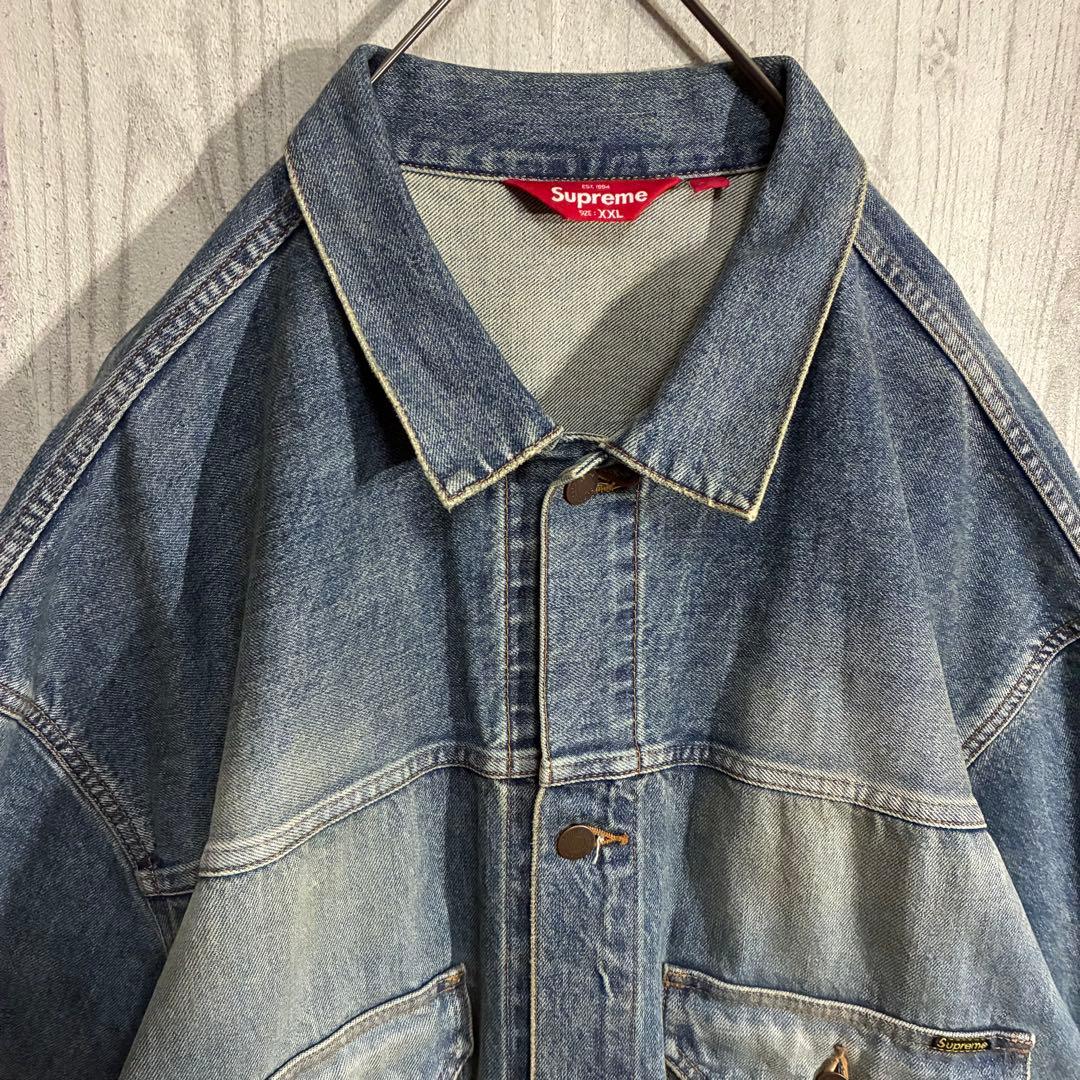 【希少サイズ】シュプリーム　ヴィンテージ加工　デニムジャケット XXL
