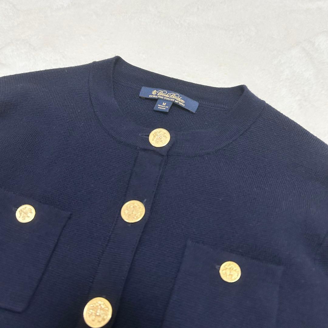 【美品】ブルックスブラザーズ 金ボタン カーディガン ネイビー Mサイズ