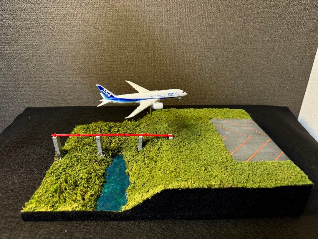 滑走路 進入灯 空港ジオラマ 1/500 着陸体勢 フルスクラッチ 航空機模型