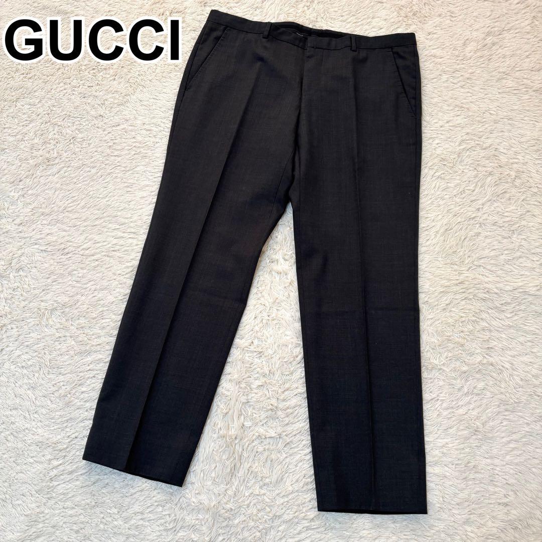 GUCCI グッチ スラックス グレー ウール 大きいサイズ スイス 希少