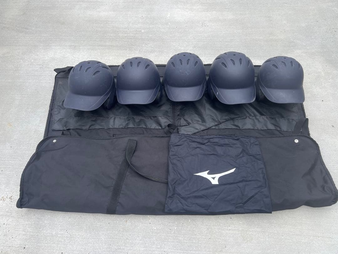 【トミー様】ネイビー色　軟式用ヘルメット 5個セット 収納バッグ付き