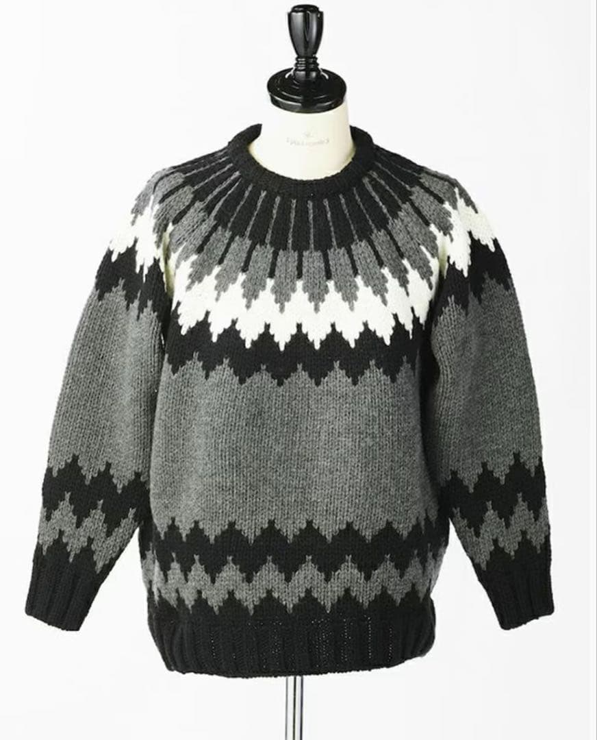 【未使用】1piu1uguale3ノルディックセーターBK