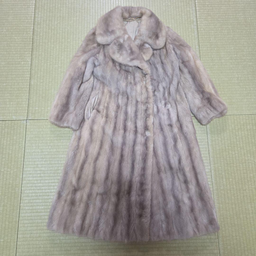 着丈105cm ミンクコート サファイアミンク ロングコート 女優襟　11号