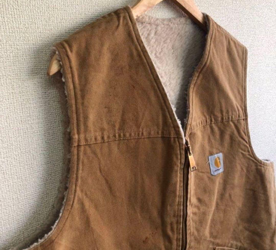 カーハート ボアベスト ブラウン コットン