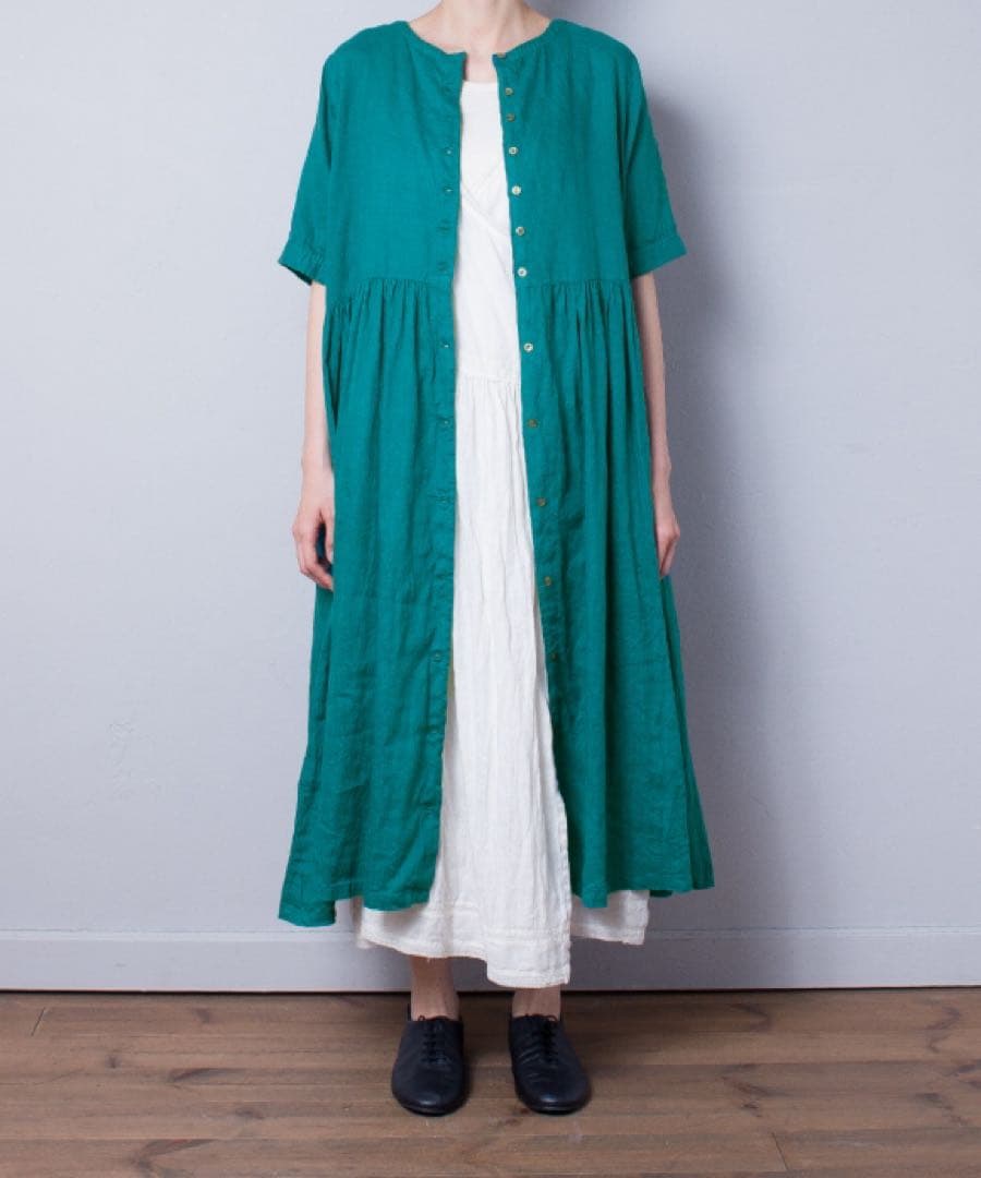 ホニョ nest robe ネストローブ リネンウェーブタックドレス