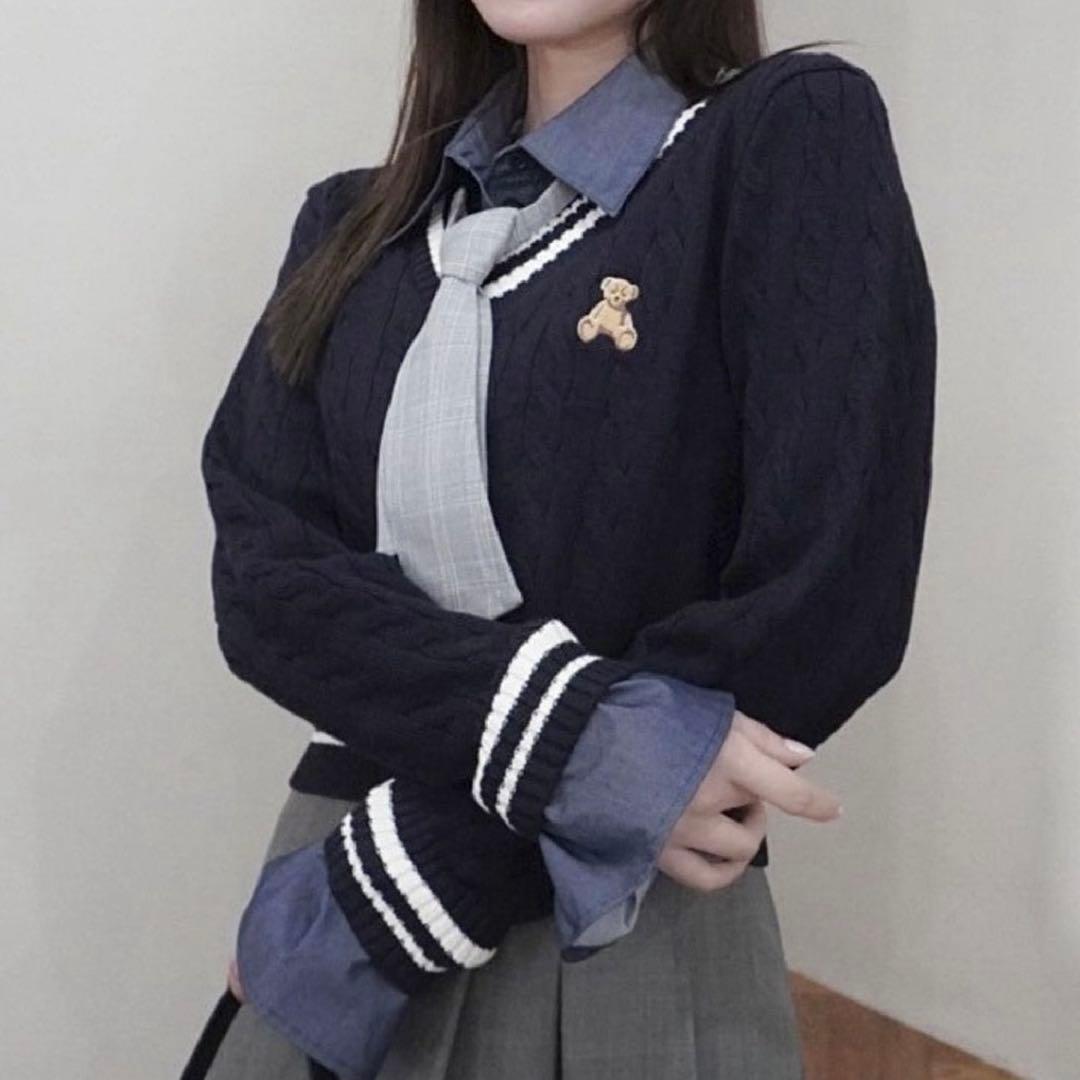 【POLO BCS コラボ】シャツドッキングケーブルニットトップス