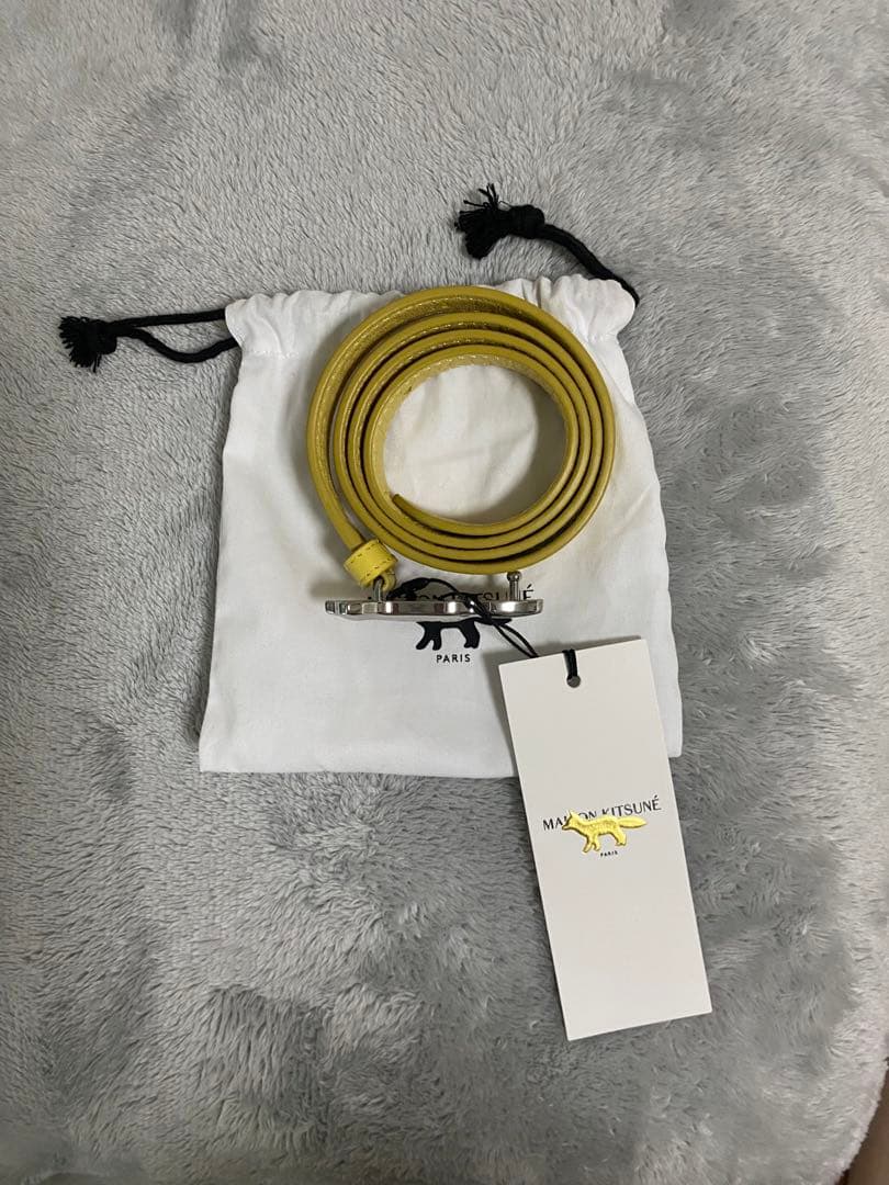 【新品未使用】MAISON KITSUNÉ イエローレザーベルト