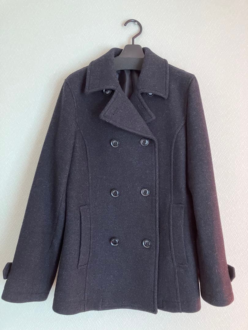 EAST BOY Venus アンゴラ混ピーコート9号 チャコールグレー