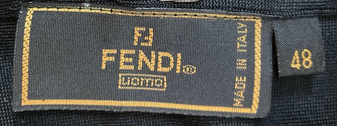 FENDIブラック 長袖シルクシャツ フェンディ