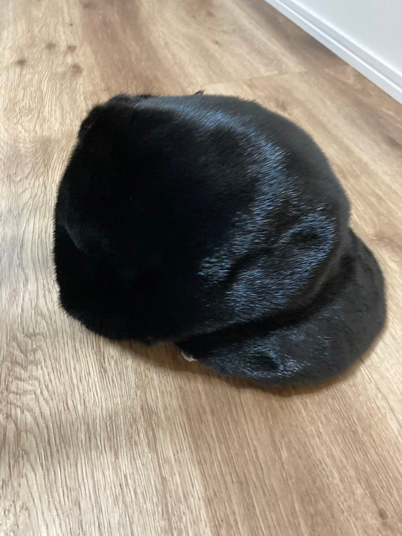 PW-KARI新品未使用ビジュー付きミンク黒キャスケット