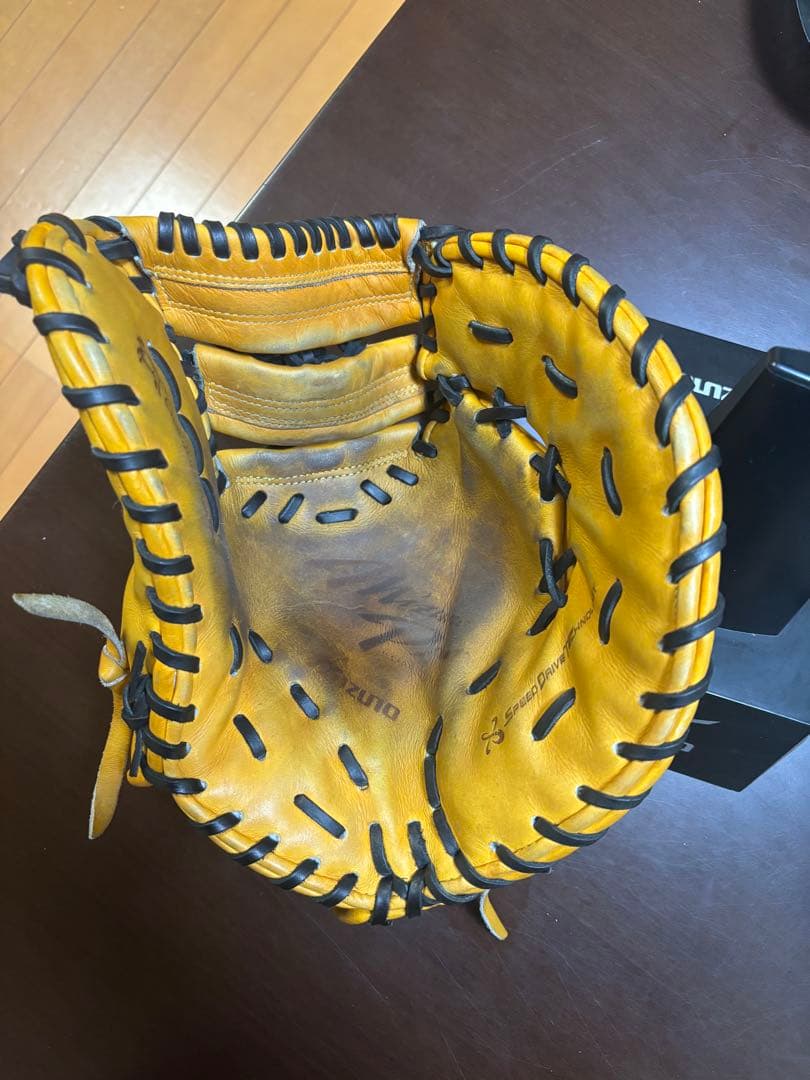 中古品ソフトボール使用Mizuno Pro 軟式ファーストミット。