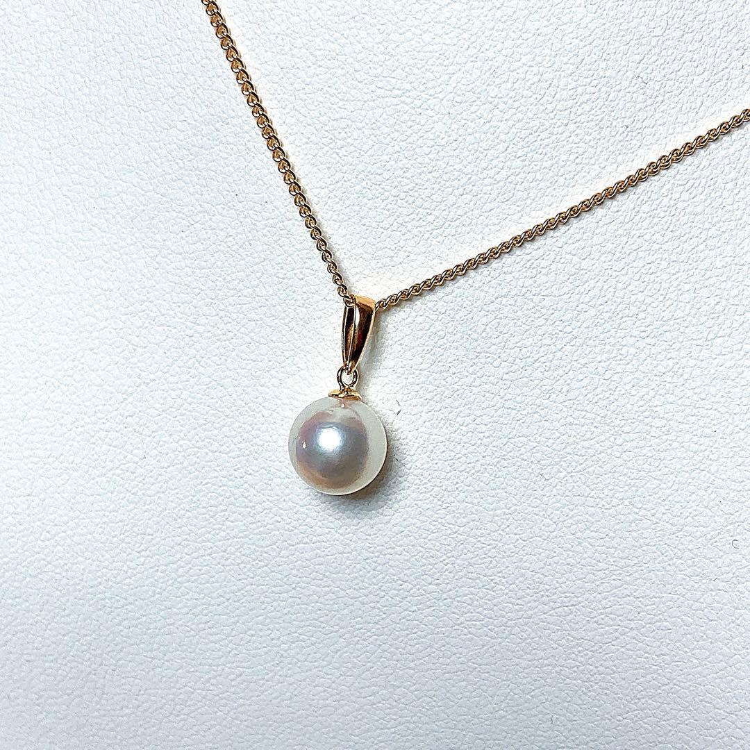 【新品・百貨店商品／総本店】2176天女級8.5-9.0㍉アコヤ真珠K18トップ