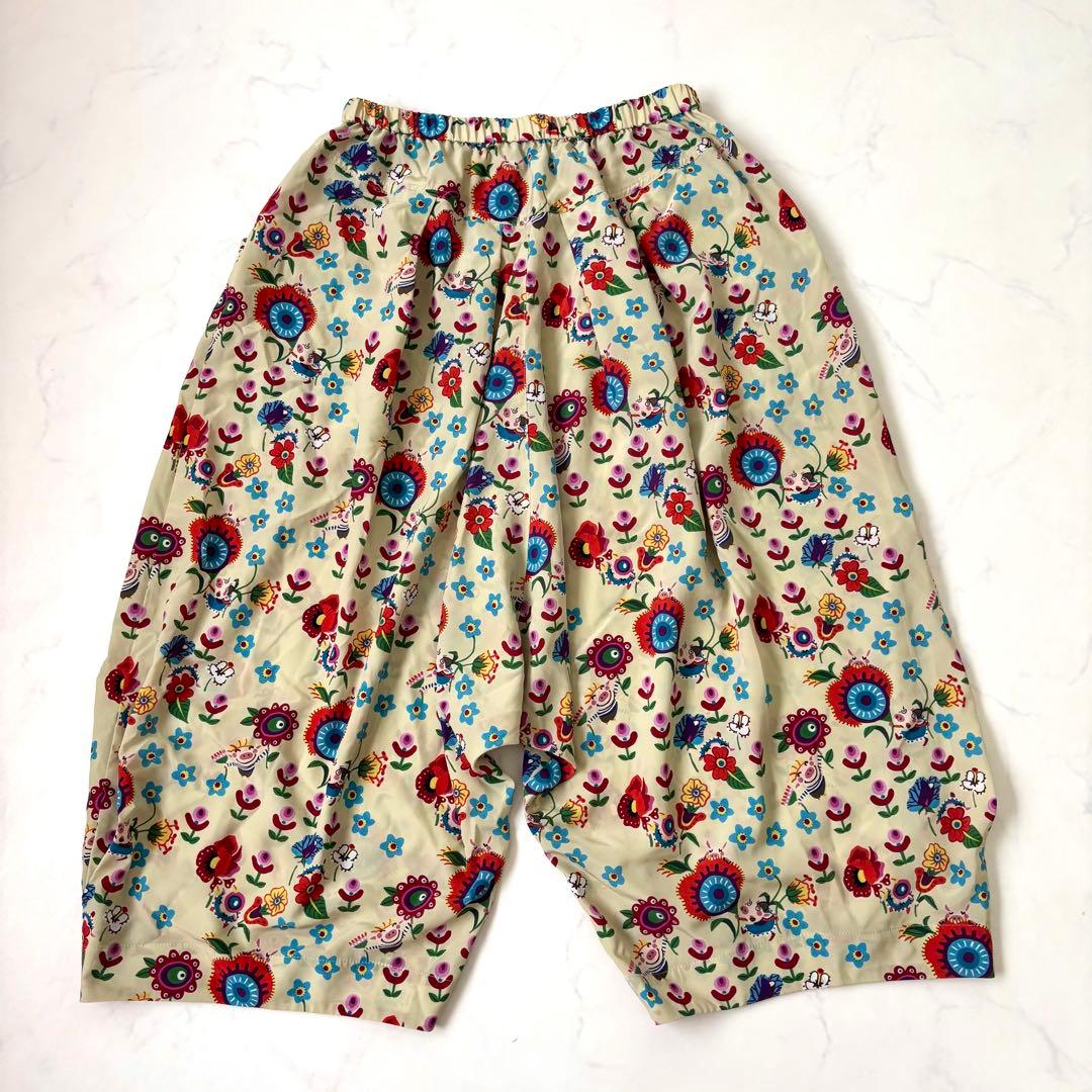【洗える 極美品】アルベロベロ サルエルパンツ ぶたさん フラワー柄 近年