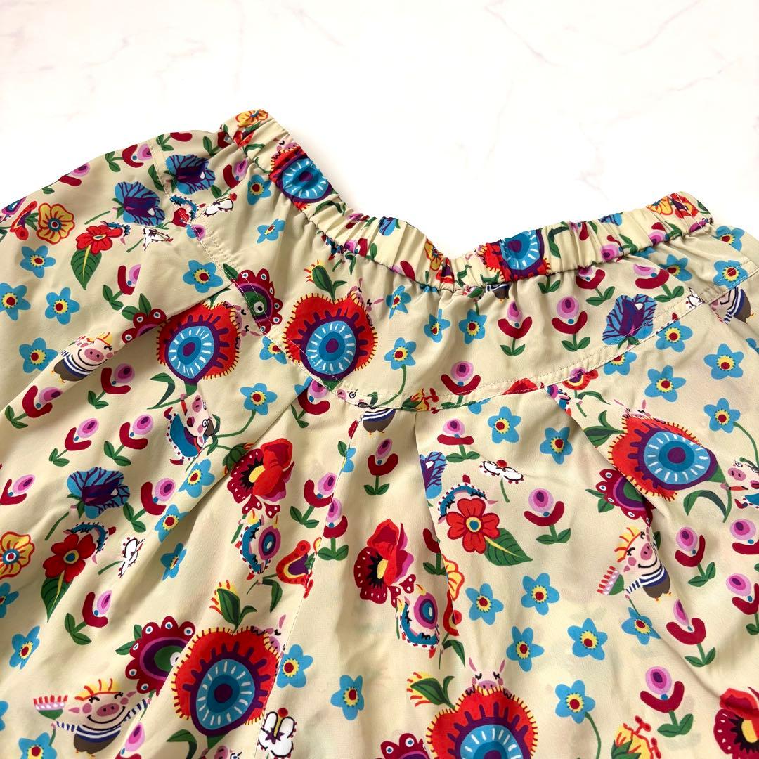 【洗える 極美品】アルベロベロ サルエルパンツ ぶたさん フラワー柄 近年