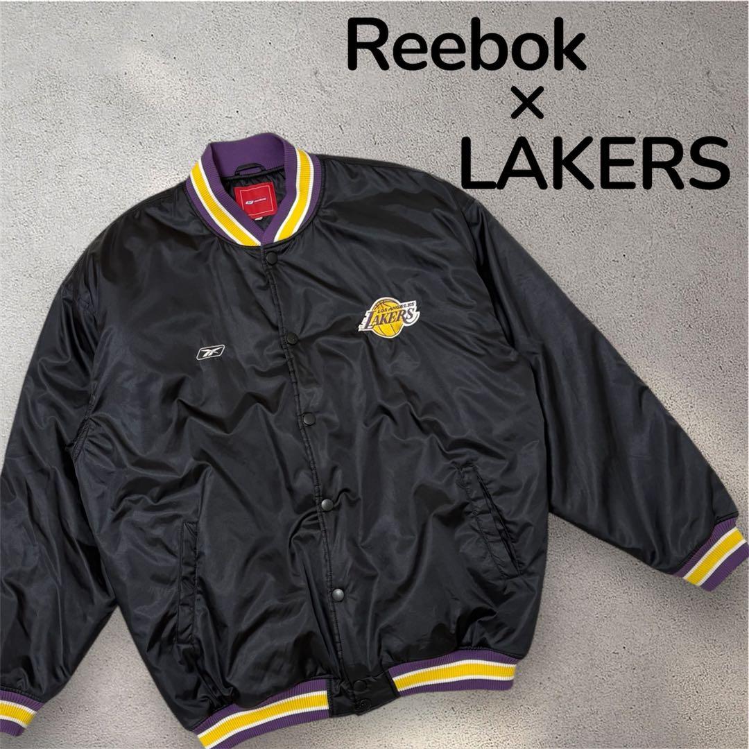 【希少 大きめ2XL】Reebok×Lakers NBA スタジャン ジャケット
