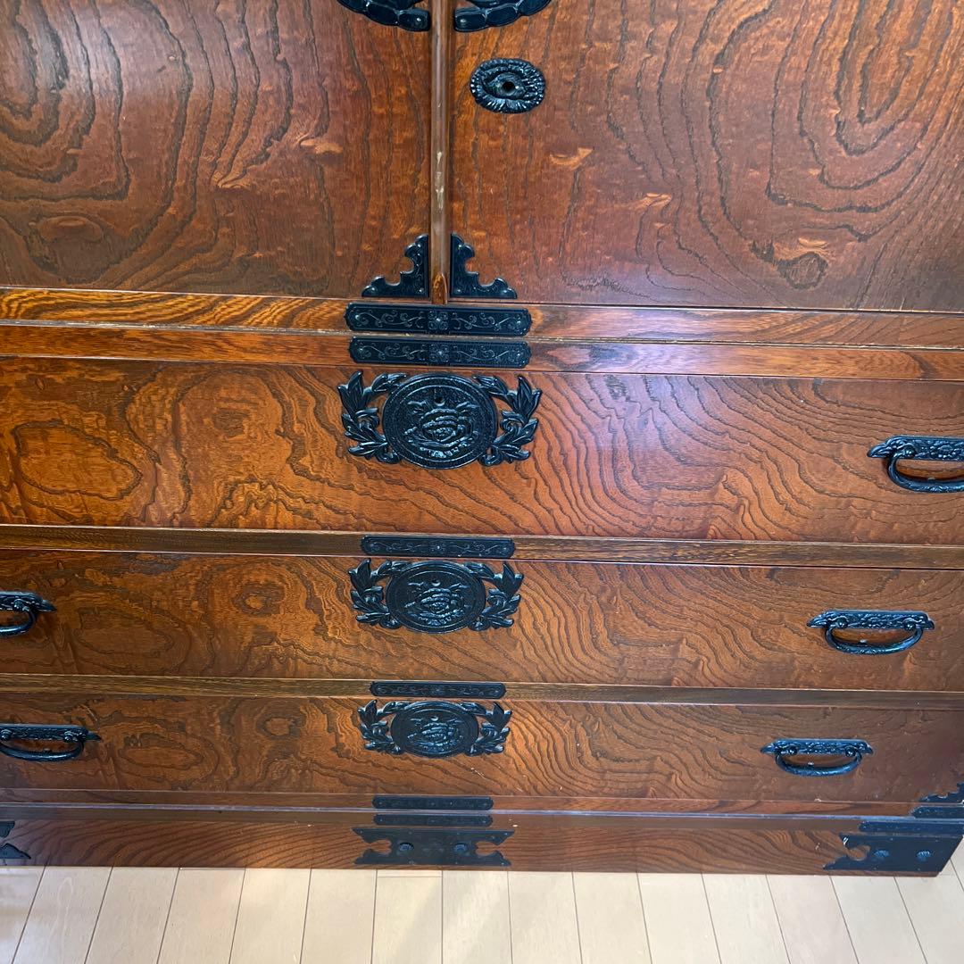 四尺三ツ抽着物桐箪笥 鍵付 衣装盆 相模原市 和箪笥 民藝たんす 時代箪笥