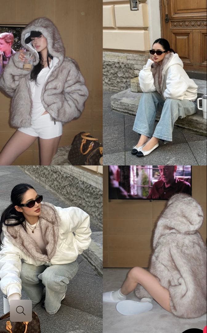 PINKPARKS ROVENTE リバーシブルフリースジャケット