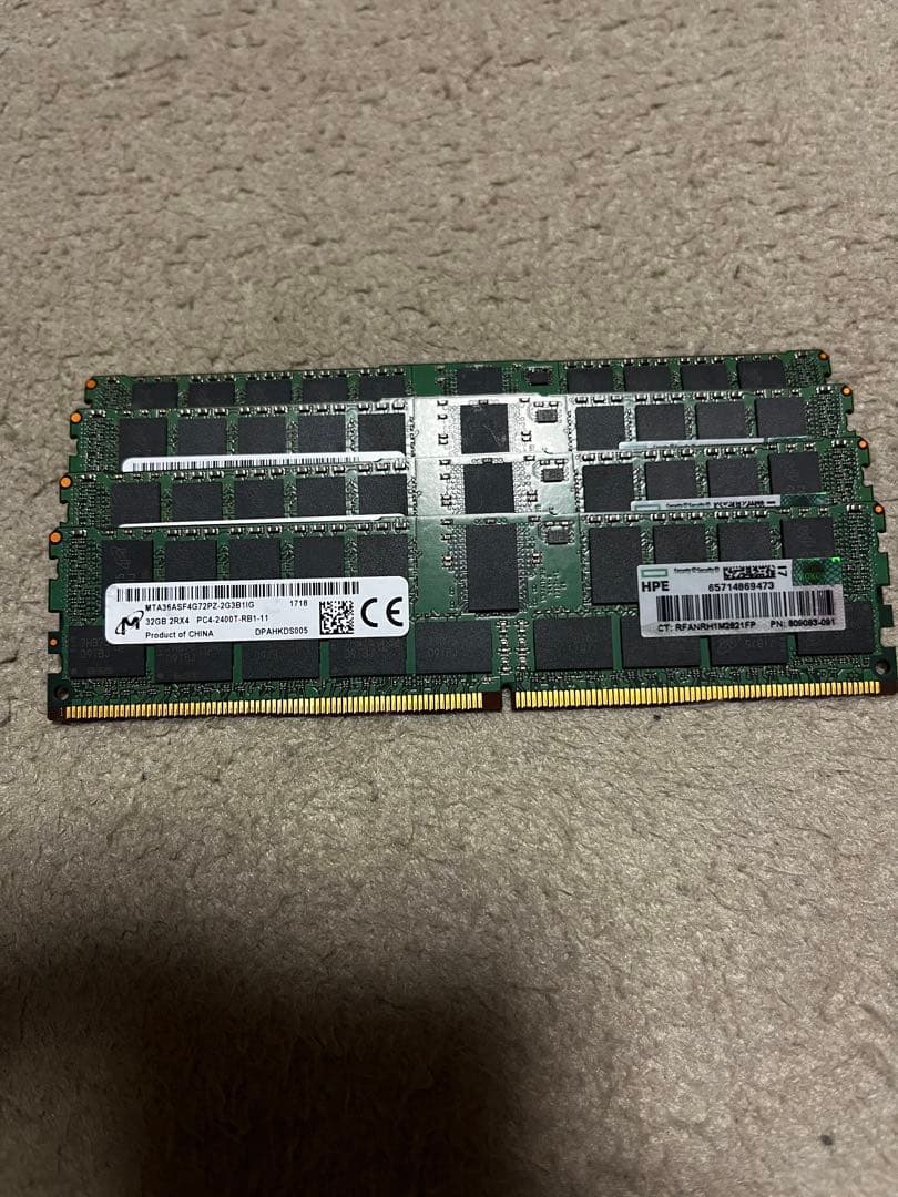 Micron DDR4 メモリ32GB×4 128GB 2400T RDIMM