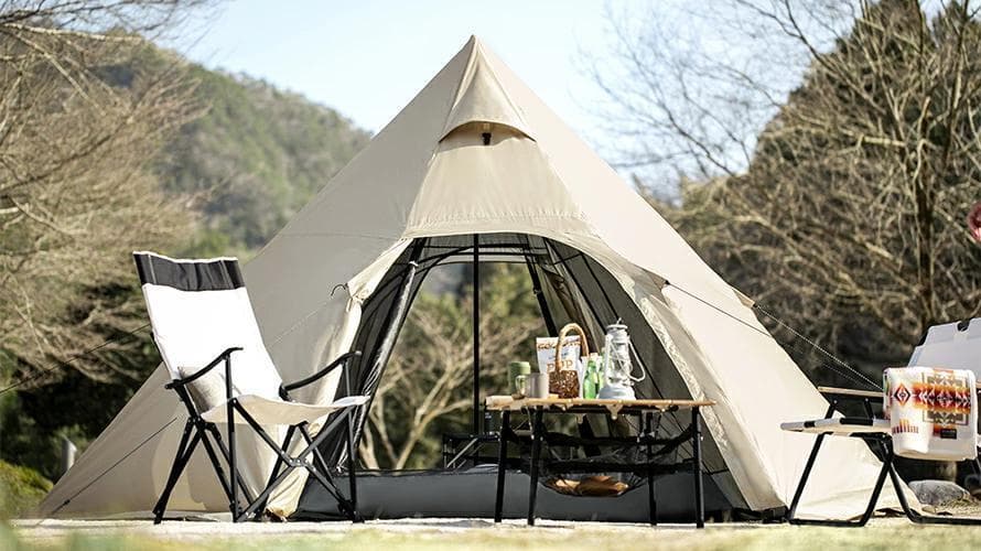 アンドデコ　ワンポールテント　3.5m　サンドベージュ