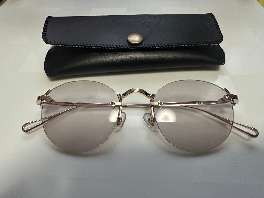 NEW.サングラス GOBER C-2 ゴールド リムレス ツーポイント