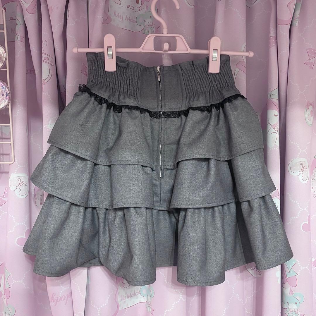 HONEY MEW ティアードフリルスカート グレー ハニーミュウ ハニミュ