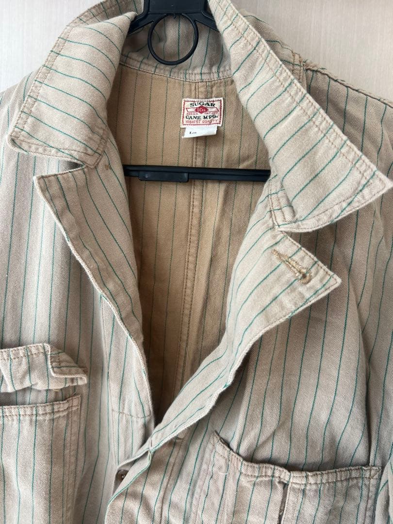 sugar cane ツナギ　オールインワン　ストライプ