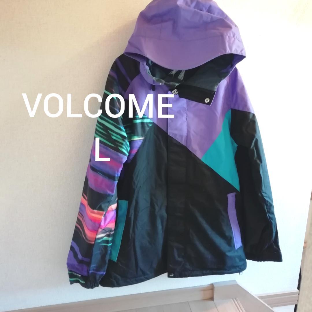 VOLCOM スノーボードジャケット L レディース 紫 派手 柄 スノーウェア