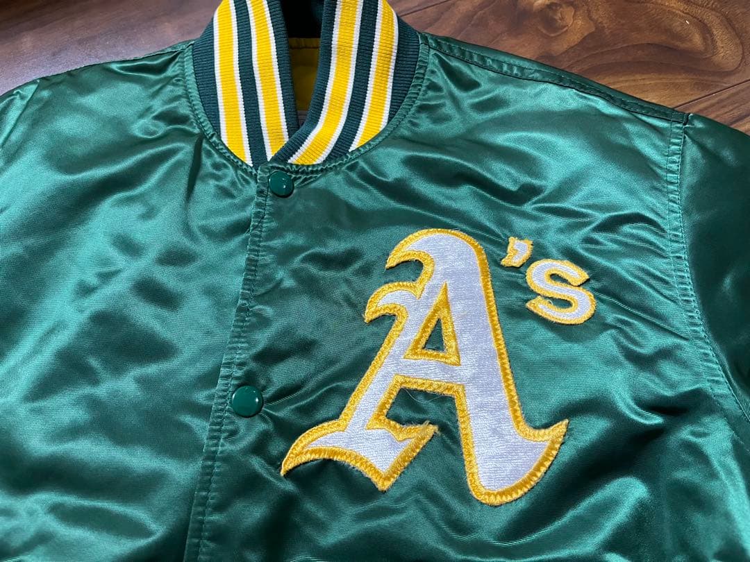A's スタジャン グリーン刺繍ロゴ　スターター