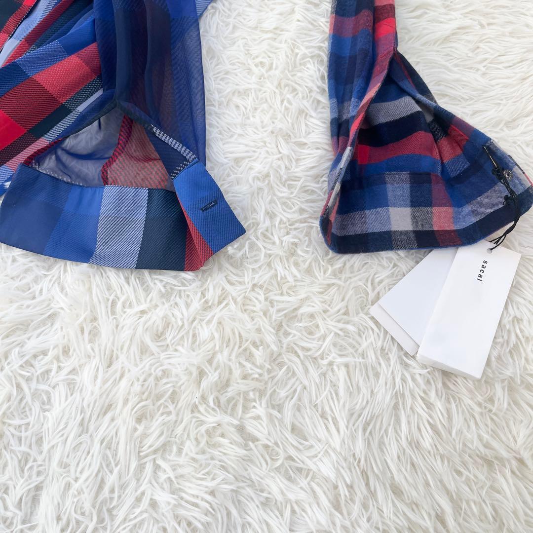 【タグ付】サカイ　sacai チェックシャツワンピース　SIZE2