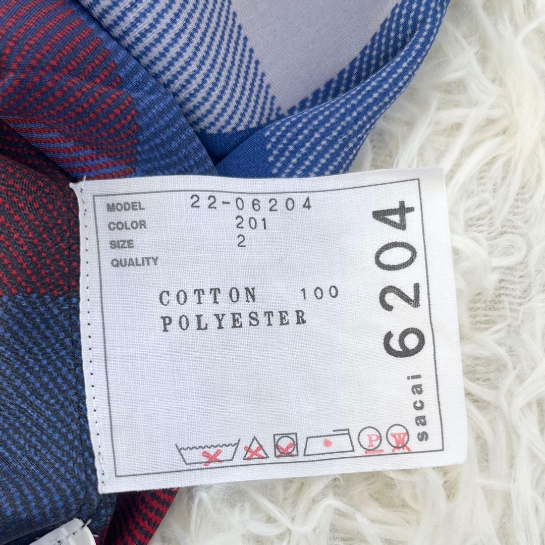 【タグ付】サカイ　sacai チェックシャツワンピース　SIZE2