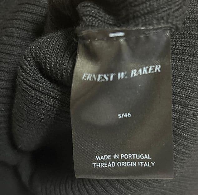 ernest w baker ブラックリブ編み タートルネック セーター ニット