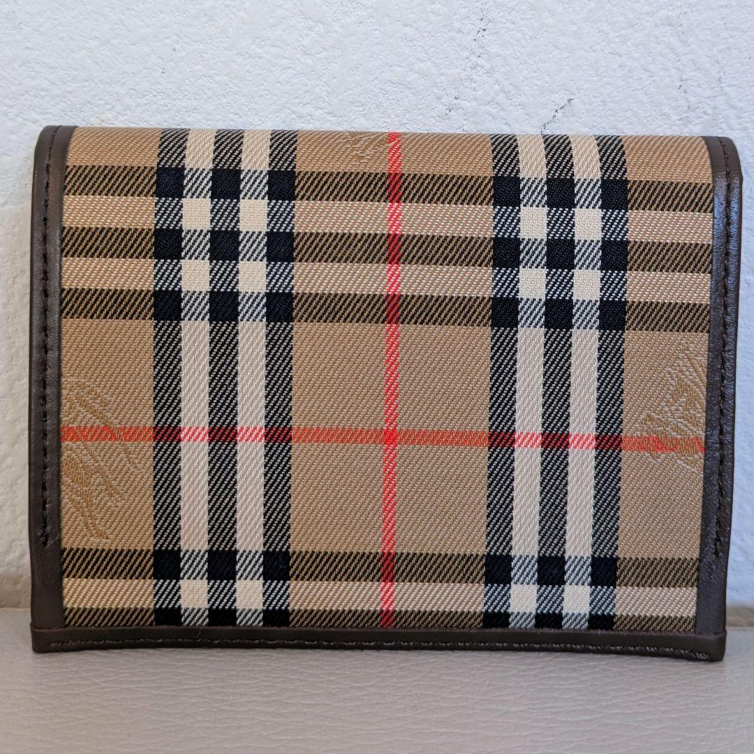新品未使用✨バーバリー　ノバチェック　キャンバス　レザー　ホース柄　名刺入れ