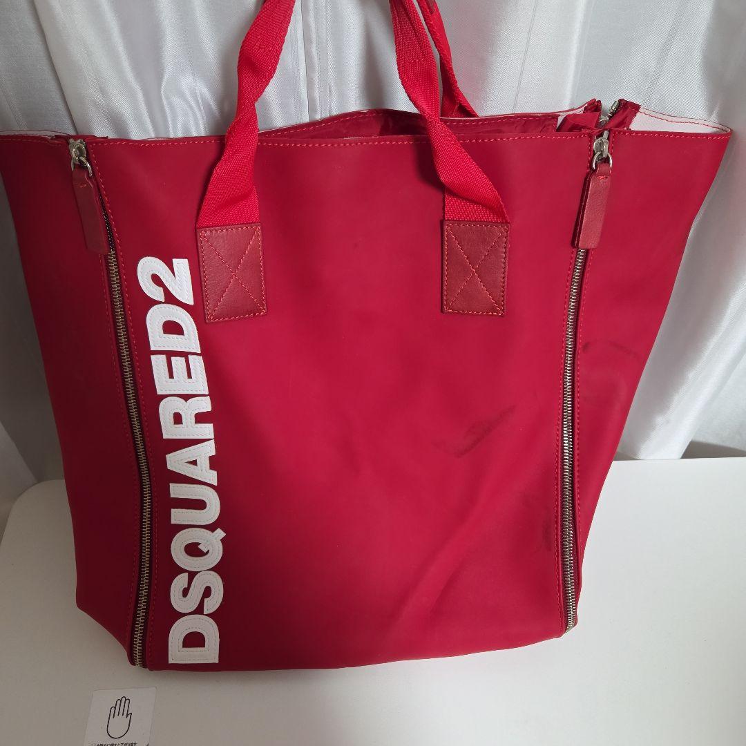 DSQUARED2 赤 トートバッグ ジッパー付き