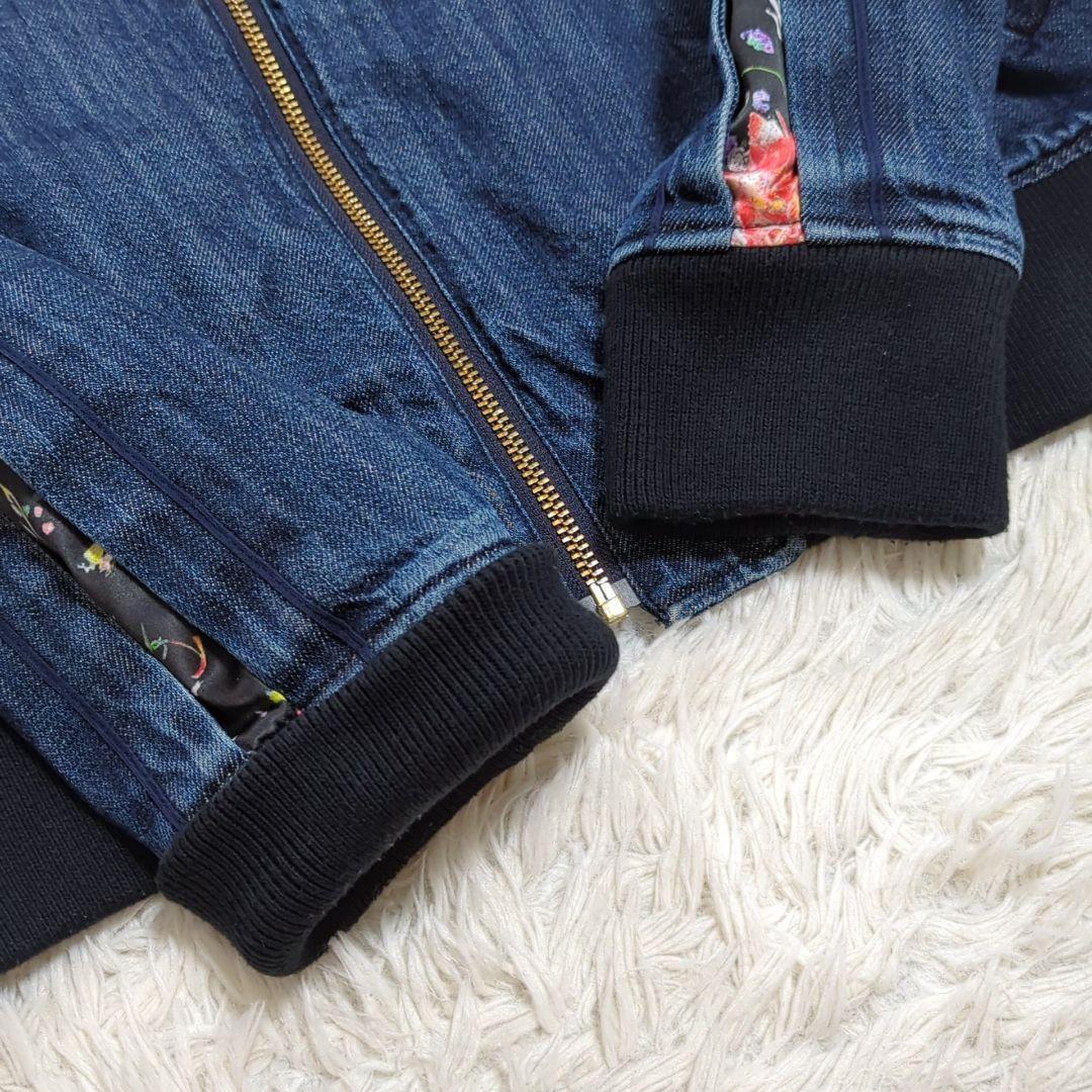 美品 希少30周年記念 M ディーゼル デニムブルゾン レース 花柄 インディゴ