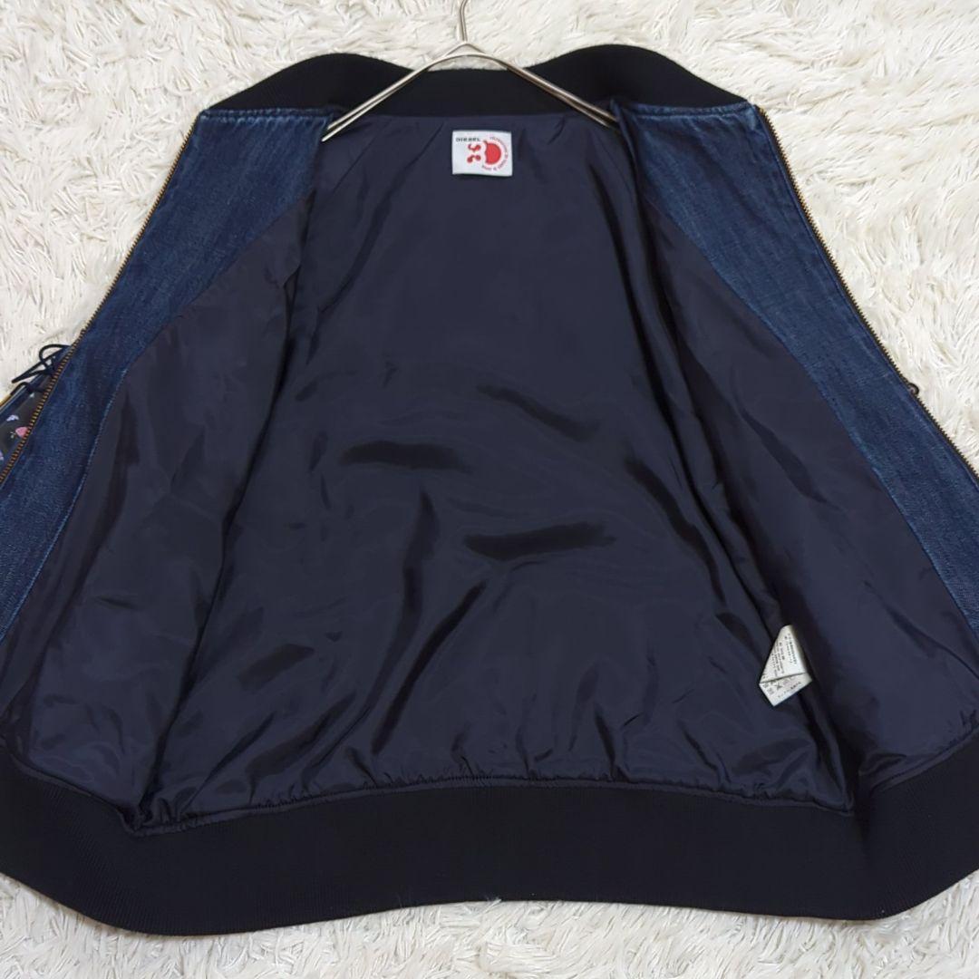 美品 希少30周年記念 M ディーゼル デニムブルゾン レース 花柄 インディゴ