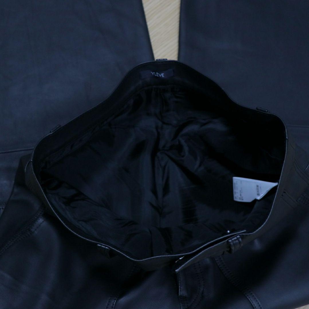 YLEVE SHEEP LEATHER PAINTER PANTS ブラック