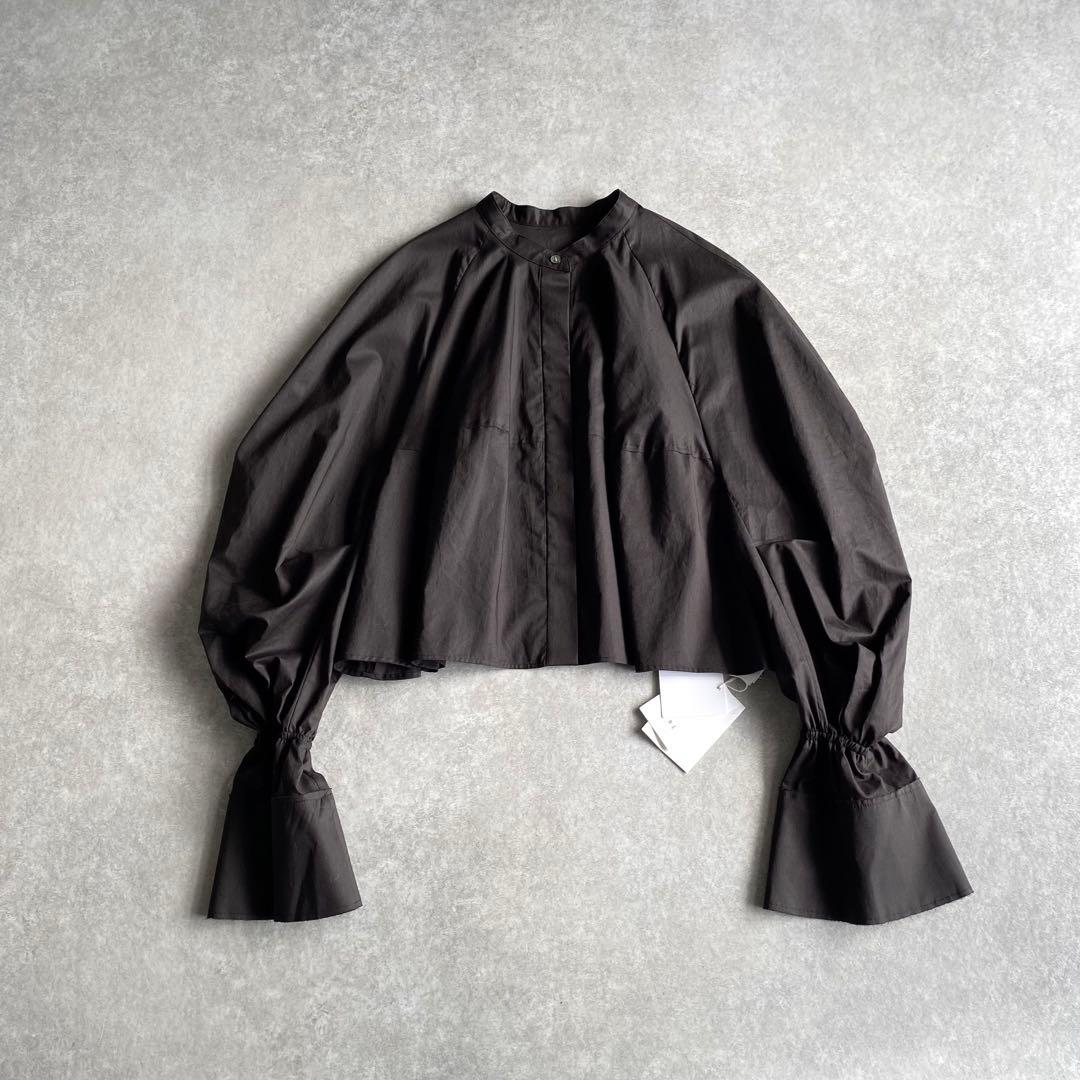 ETRE TOKYO カーブスリーブバンドカラーシャツ ブラック 日本製