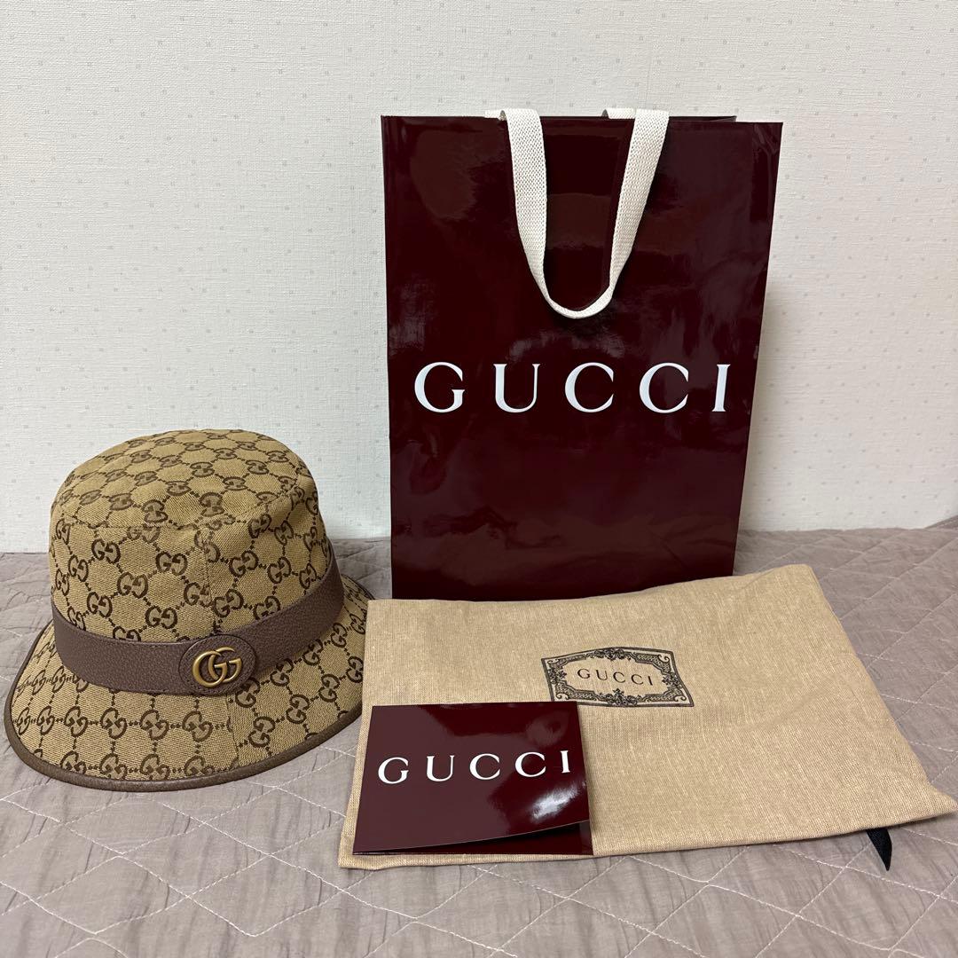 GUCCI バケットハット ブラウン・ベージュ