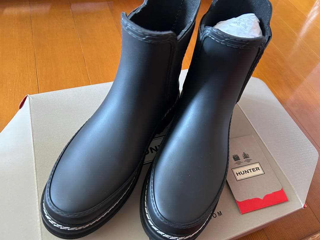 【新品未使用】HUNTER ハンター レインショートブーツ チェルシーブーツ