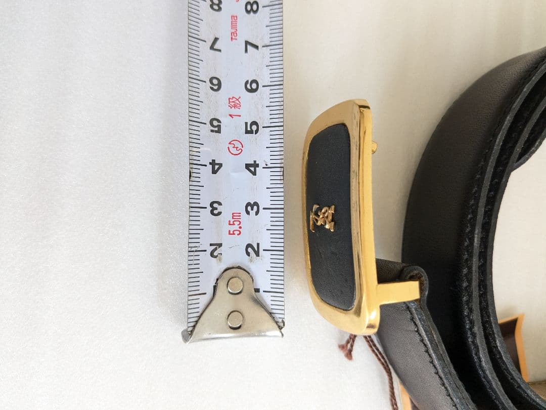 イヴサンローラン ベルト 革 黒 ゴールド ヴィンテージ