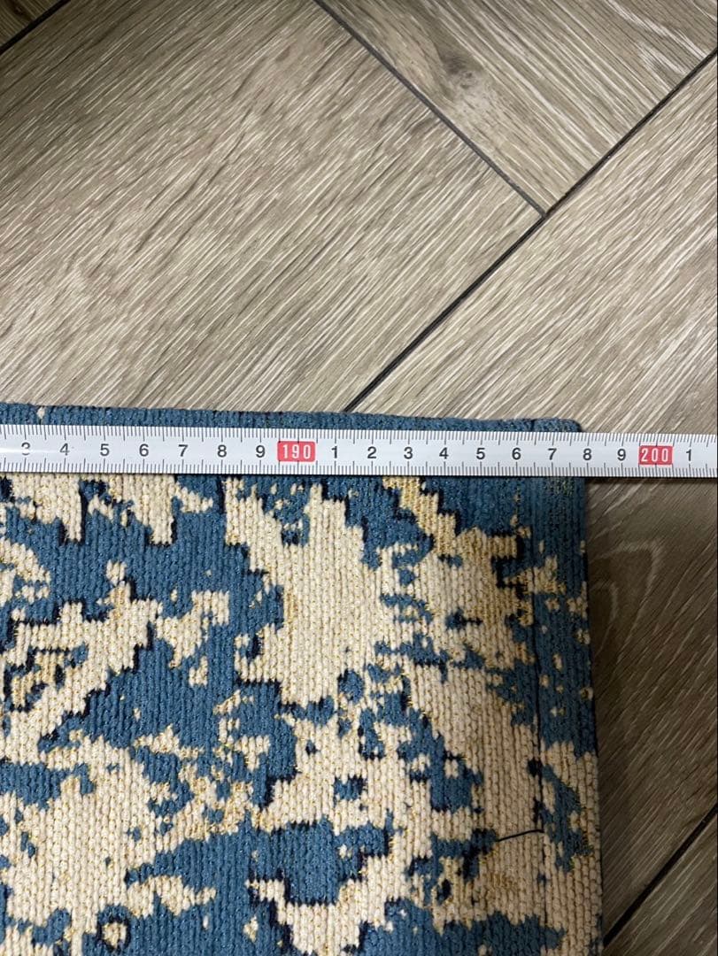 unico ラグ 青 クリーム 200×140（cm） モロッカン ヴィンテージ