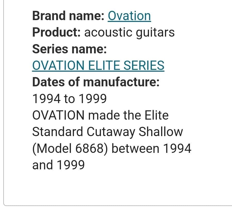 【ケース付】オベーション エリートスタンダード ギター6868