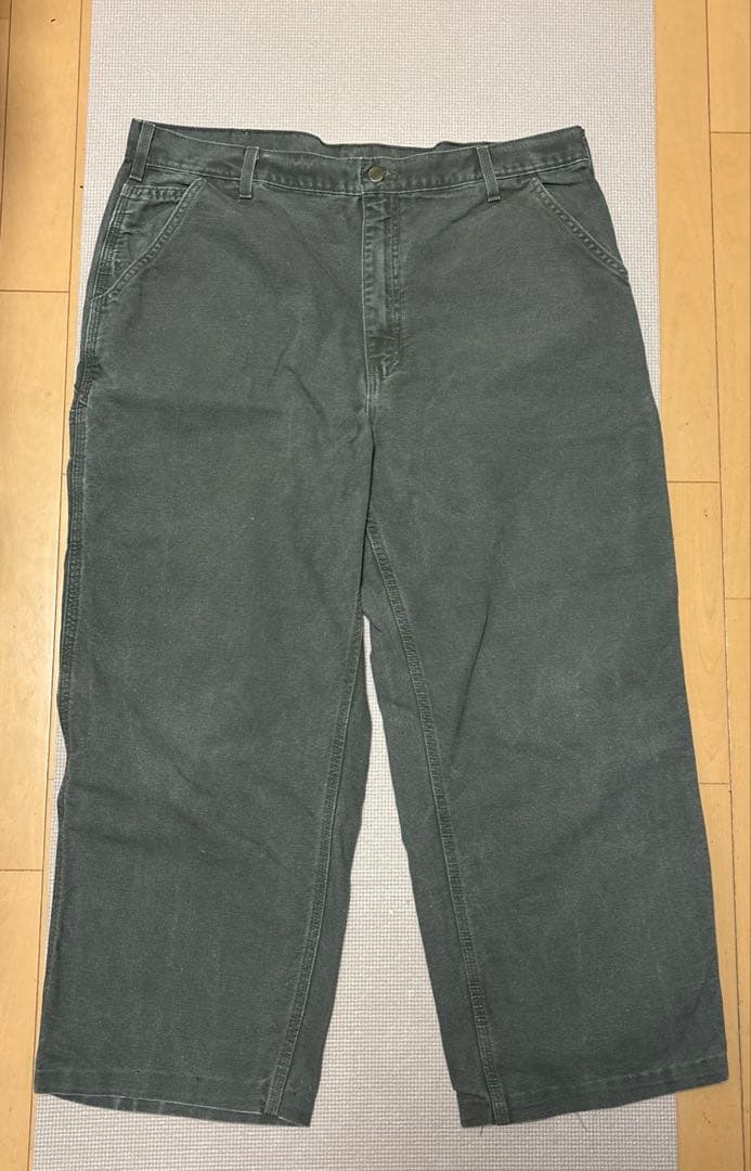 Carhartt ワークパンツ USA製 40×30 フェードグリーン 古着