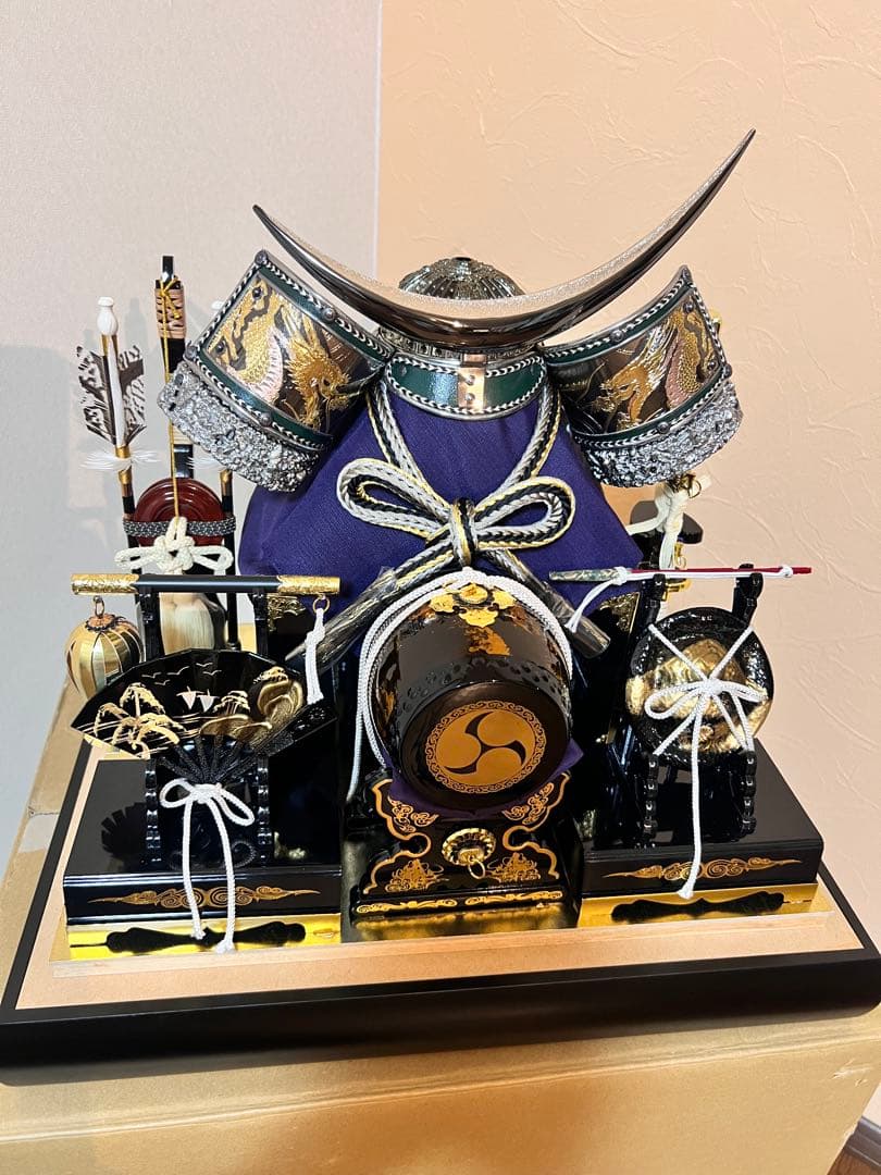 高級 五月人形 ガラスケース兜　伊達政宗　名入れ