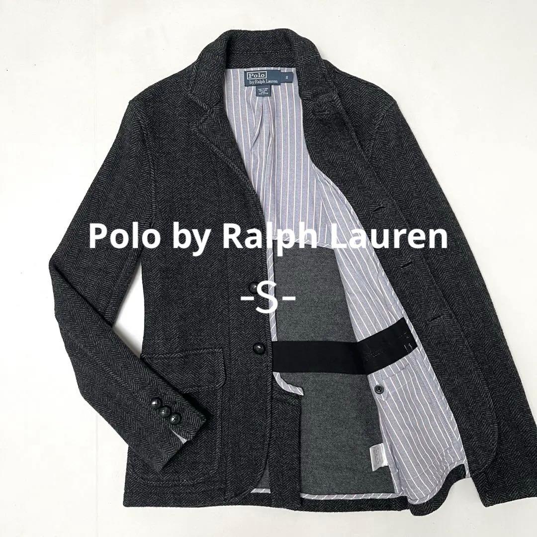 【美品】Ralph Lauren/ヘリンボーン/上質圧縮ウールニット(S)